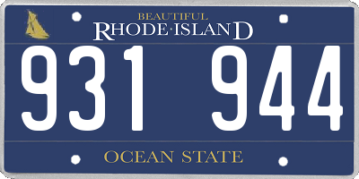 RI license plate 931944