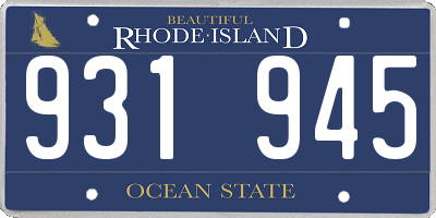RI license plate 931945
