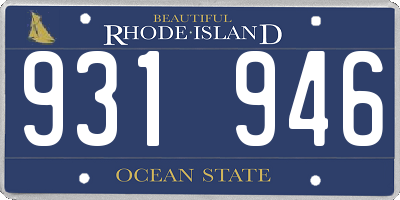 RI license plate 931946