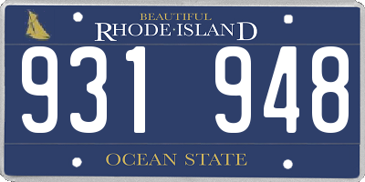 RI license plate 931948