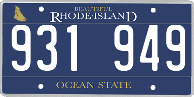 RI license plate 931949