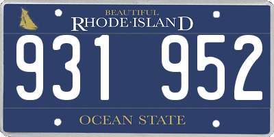RI license plate 931952