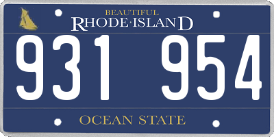 RI license plate 931954