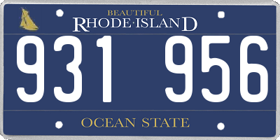 RI license plate 931956