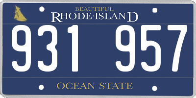 RI license plate 931957