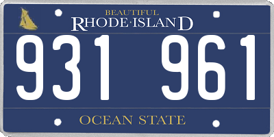 RI license plate 931961