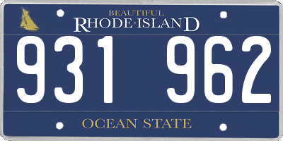 RI license plate 931962