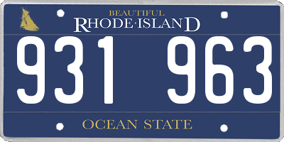 RI license plate 931963