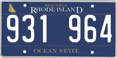 RI license plate 931964