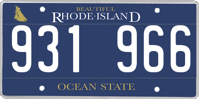 RI license plate 931966