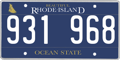 RI license plate 931968