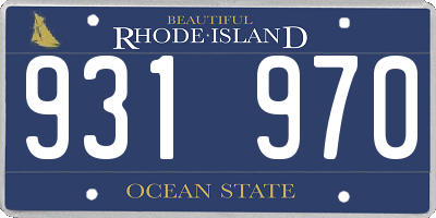 RI license plate 931970