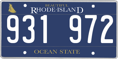 RI license plate 931972