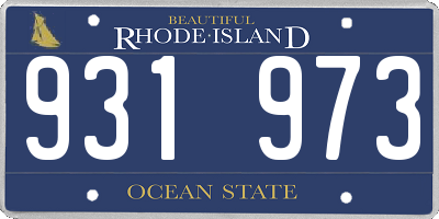 RI license plate 931973
