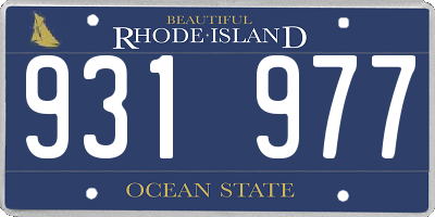 RI license plate 931977