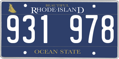RI license plate 931978