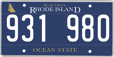 RI license plate 931980
