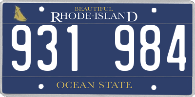 RI license plate 931984