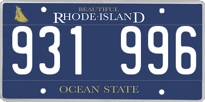 RI license plate 931996