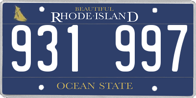 RI license plate 931997