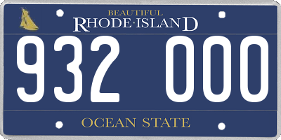 RI license plate 932000