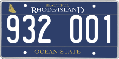 RI license plate 932001