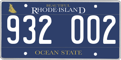 RI license plate 932002