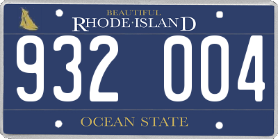 RI license plate 932004