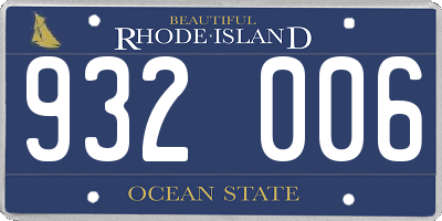 RI license plate 932006