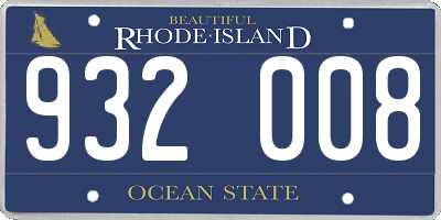 RI license plate 932008