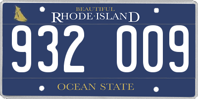RI license plate 932009