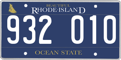 RI license plate 932010