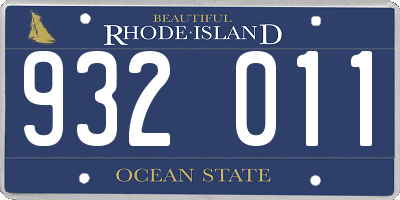 RI license plate 932011