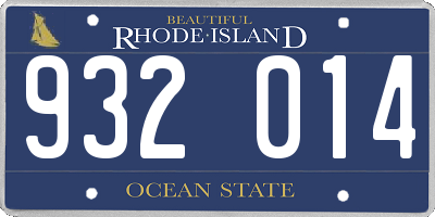RI license plate 932014