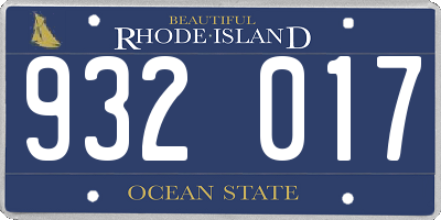 RI license plate 932017