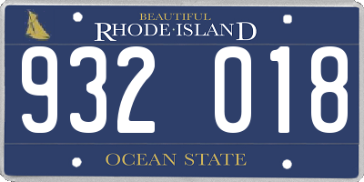 RI license plate 932018