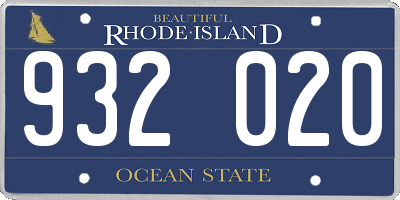 RI license plate 932020