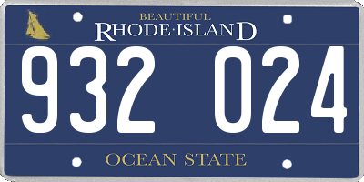 RI license plate 932024