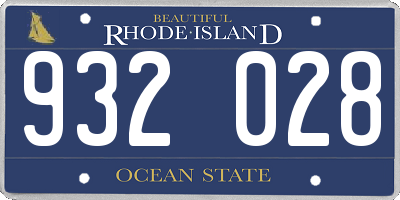 RI license plate 932028