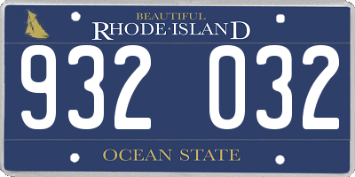 RI license plate 932032