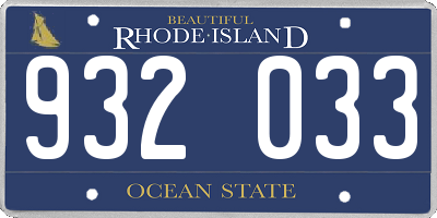 RI license plate 932033