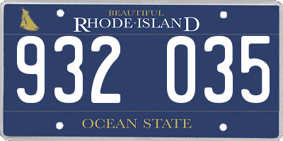 RI license plate 932035