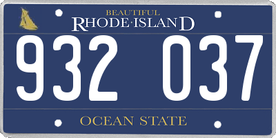 RI license plate 932037