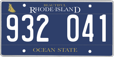 RI license plate 932041