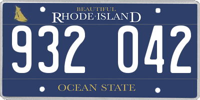 RI license plate 932042