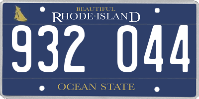 RI license plate 932044