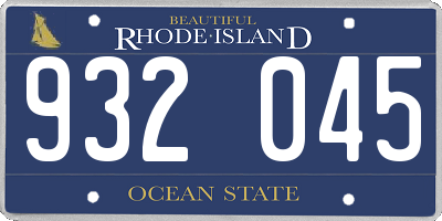 RI license plate 932045