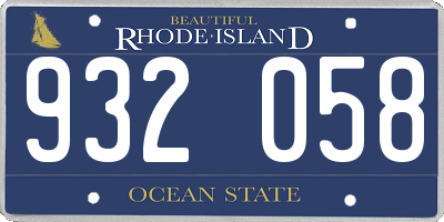 RI license plate 932058