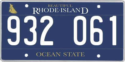 RI license plate 932061