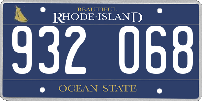 RI license plate 932068